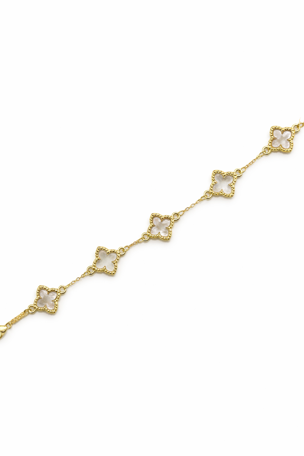 Kleeblatt Armband "gold-weiss"