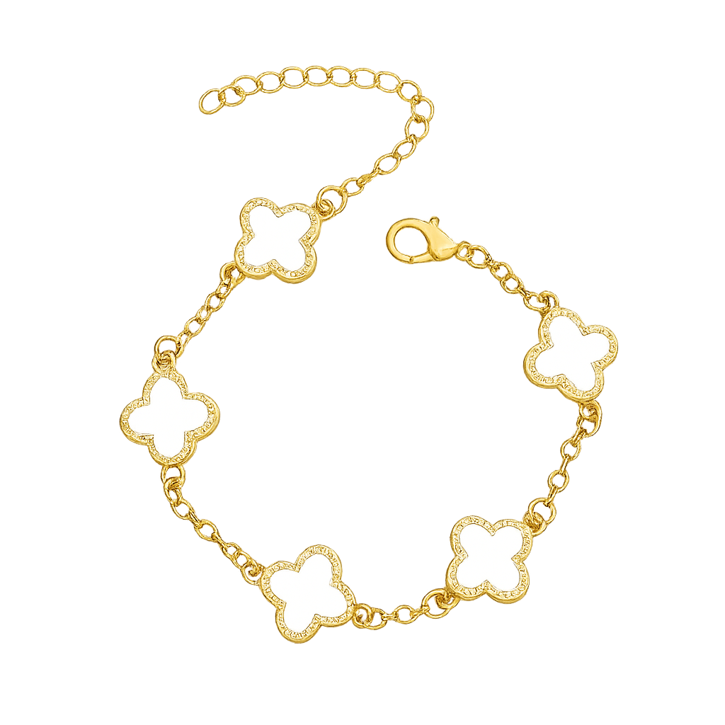 Kleeblatt Armband "weiß"